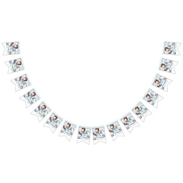 Airplane Boy 1st Birthday Party  Bunting Flags (All)