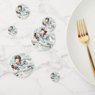 Airplane Boy 1st Birthday Party Confetti