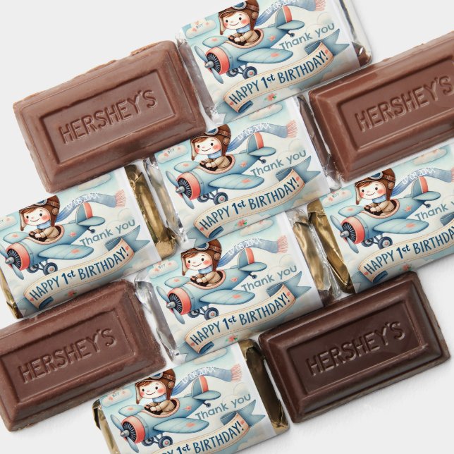 Airplane Boy 1st Birthday Party  Hershey's Miniatures (Assorted)