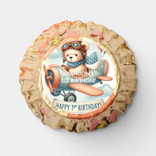 Airplane Boy Bear 1st Birthday Party Reese's Peanut Butter Cups