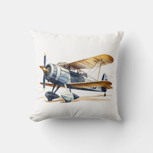 AIRPLANE BOYS ROOM THROW PILLOW (Front)