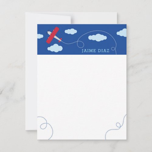 Airplane Boys Stationery Note Card