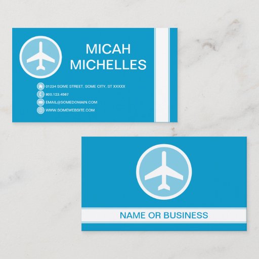 Customizable airplane bubble business card template