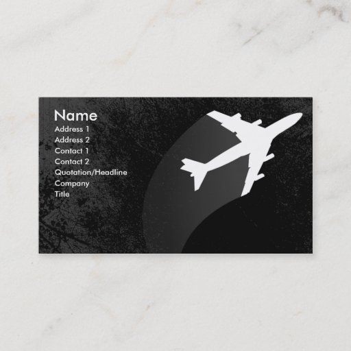 Customizable Airplane Business Card