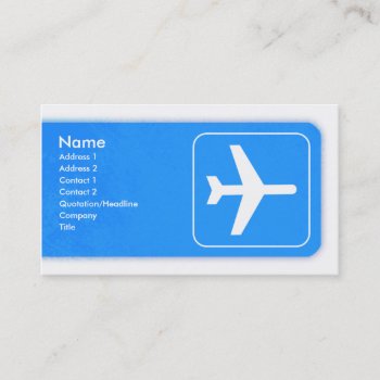 Airplane Business Card Template by businesscardtemplate at Zazzle