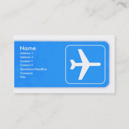 Customizable Airplane Business Card template