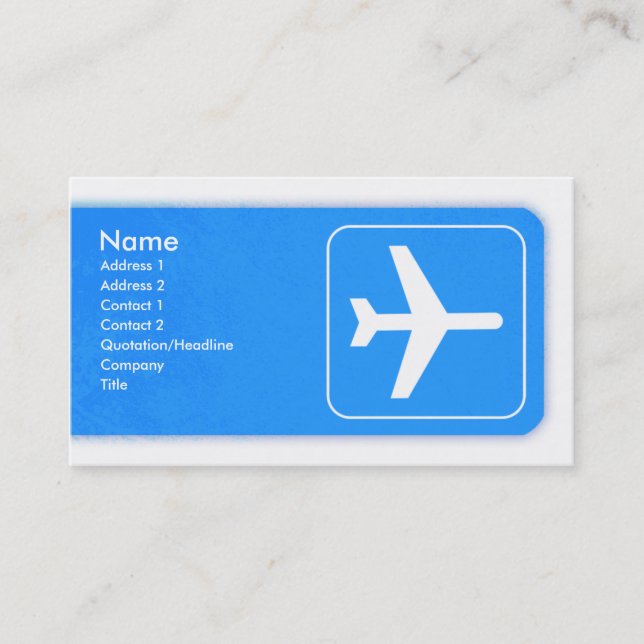 Airplane Business Card template (Front)