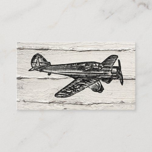 Airplane Business Cards _ Vintage Wood