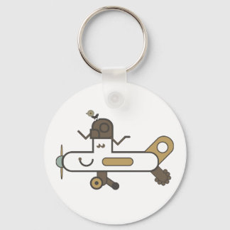 Airplane Button Key Ring
