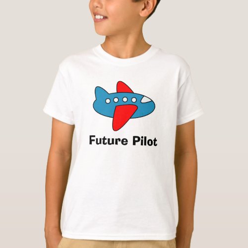 Airplane cartoon kids tee shirt for future pilot