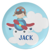 Airplane Children's Melamine Plate