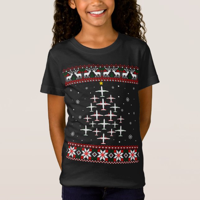 Airplane Christmas Funny Ugly Xmas Sweater (Front)