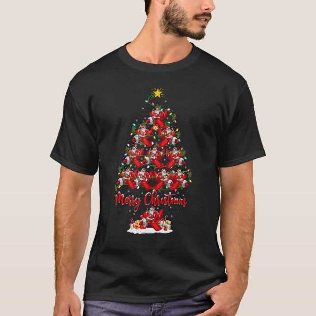 Airplane Christmas Tree Lights  Airplane Xmas T-Shirt (Front)