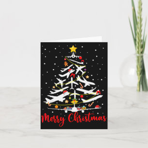 Airplane Christmas Tree Merry Christmas Most Likel Card