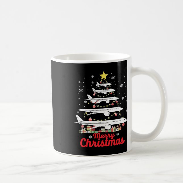 Airplane Christmas Tree Merry Christmas Most Likel Coffee Mug (Right)