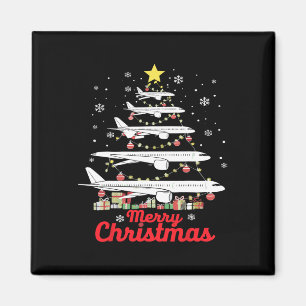 Airplane Christmas Tree Merry Christmas Most Likel Magnet