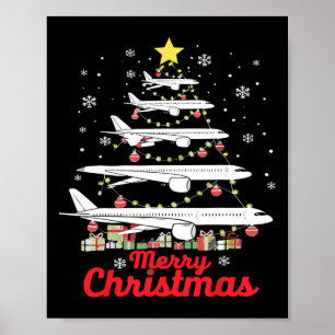 Airplane Christmas Tree Merry Christmas Most Likel Poster
