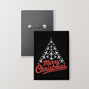 Airplane Christmas Tree Pilot Button