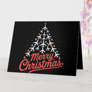 Airplane Christmas Tree Pilot Card