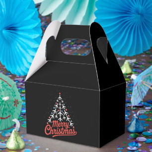 Airplane Christmas Tree Pilot Favor Boxes
