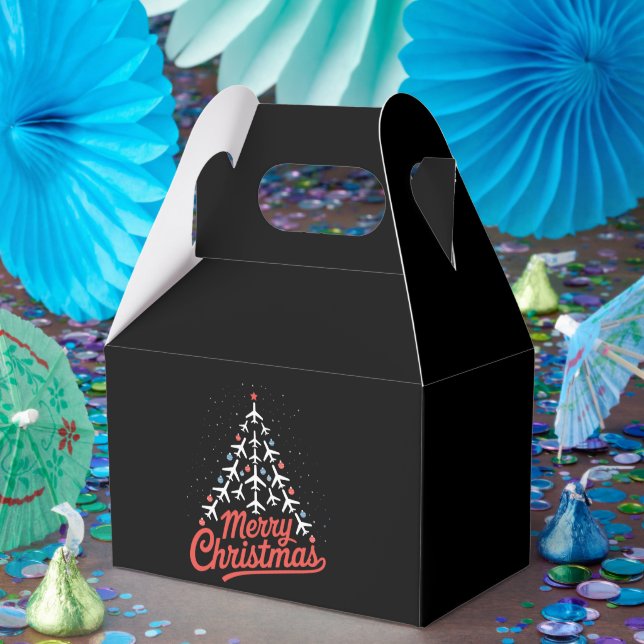 Airplane Christmas Tree Pilot Favor Boxes (Party)