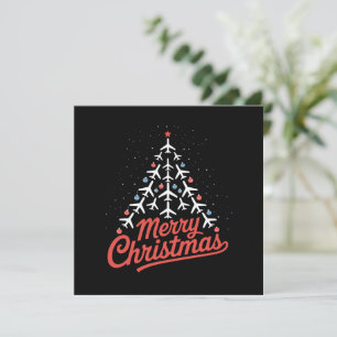 Airplane Christmas Tree Pilot Invitation