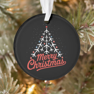 Airplane Christmas Tree Pilot Ornament