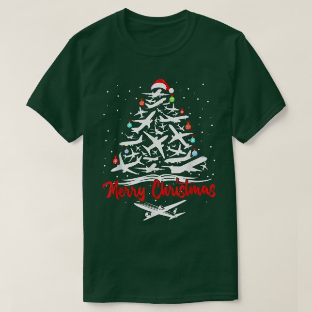 Airplane Christmas Tree ts  T-Shirt (Design Front)
