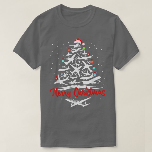 Airplane Christmas Tree ts  T-Shirt (Design Front)