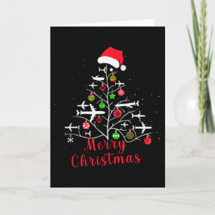 Airplane Christmas Tree Xmas For Men Women Youths  Card