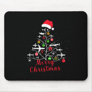 Airplane Christmas Tree Xmas For Men Women Youths Mouse Pad