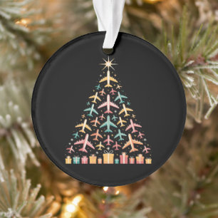 Airplane Christmas Tree Xmas Holiday Aviation Ornament