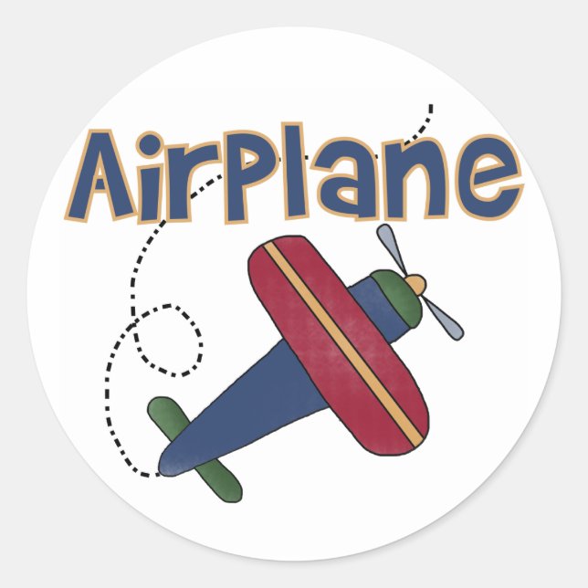 Airplane Classic Round Sticker (Front)