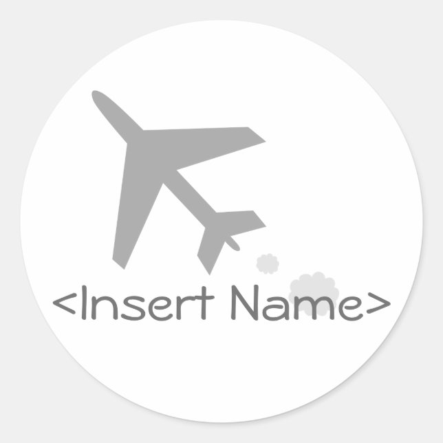 Airplane Classic Round Sticker (Front)