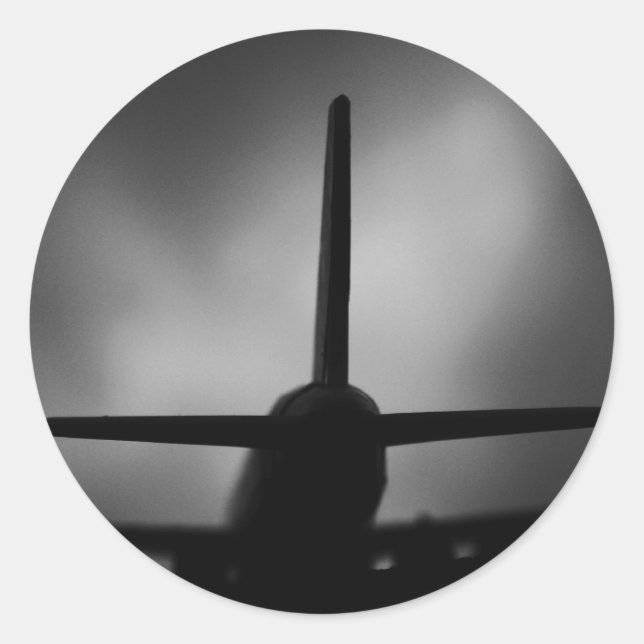 Airplane Classic Round Sticker (Front)