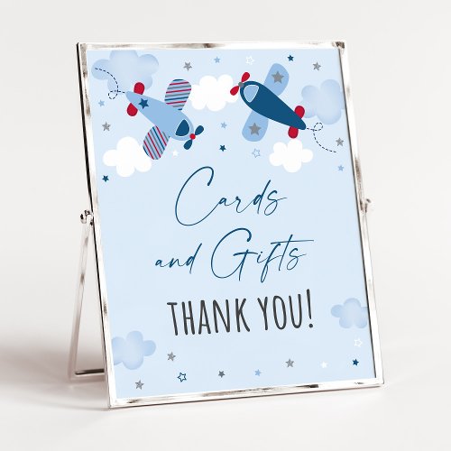 Airplane Clouds Birthday Cards  Gifts Sign