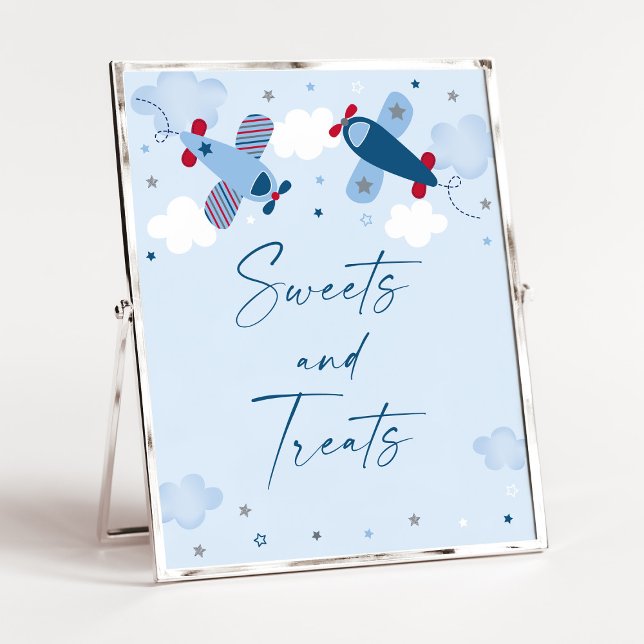 Airplane Clouds Birthday Treats Sign (Creator Uploaded)
