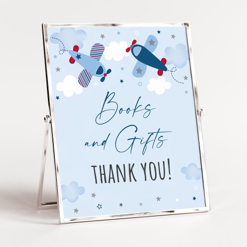 Airplane Clouds Books  Gifts Baby Shower Sign