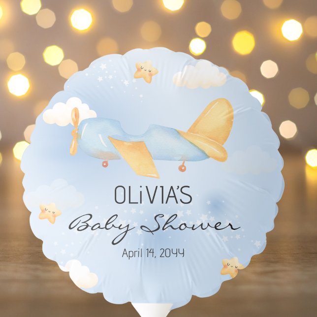 Airplane,Clouds & Stars, Blue, Baby Boy,Cute  Balloon (Creator Uploaded)