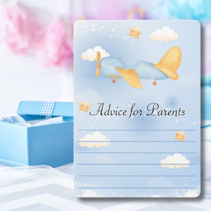 Airplane,Clouds & Stars, Blue, Baby Boy,Cute Holiday Card