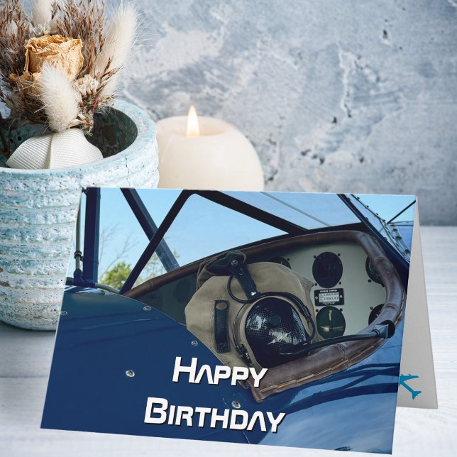 Airplane cockpit photo,Cool Aviation Pilot Birthda Card (Creator Uploaded)