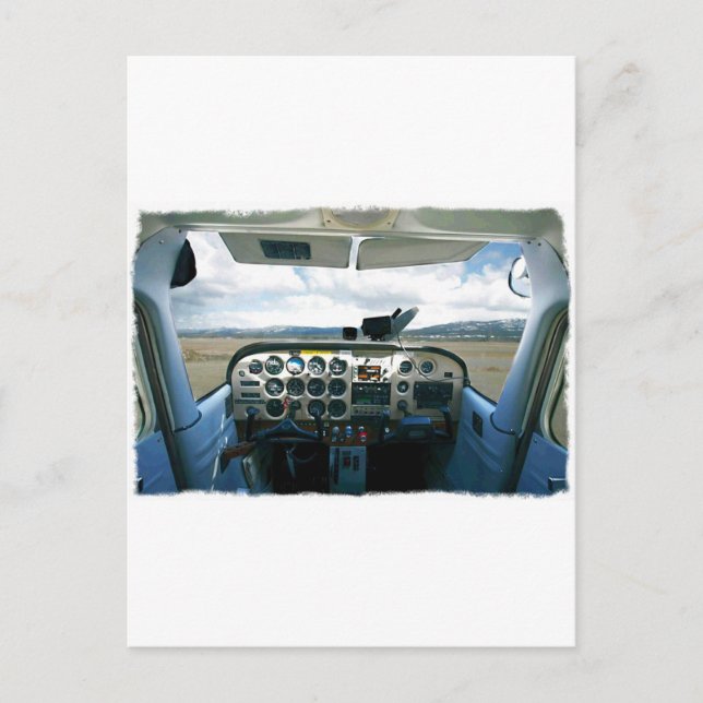 Airplane Cockpit Postcard (Front)