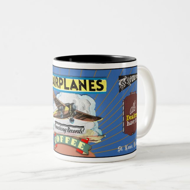 AIRPLANE COFFEE BRAND SPOOF Two-Tone COFFEE MUG (Front Right)