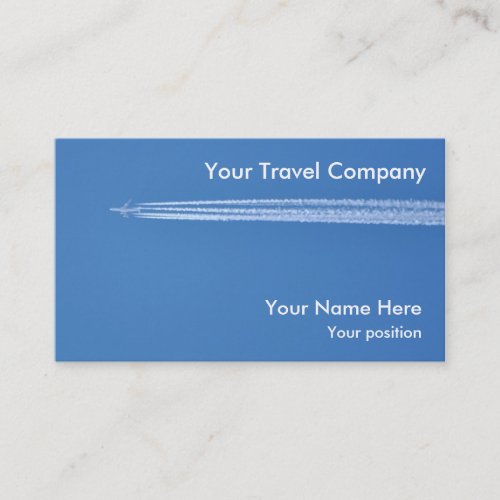 Airplane contrails air travel business card