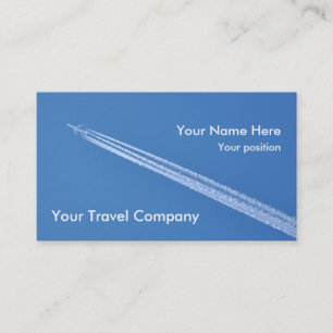 Airplane contrails business card