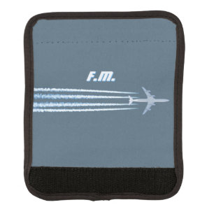 Airplane Contrails with (or without) Initials Luggage Handle Wrap