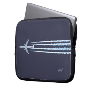 Airplane Contrails with (or without) your text Laptop Sleeve
