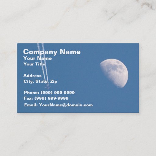 Customizable Airplane Crossing the Sky Business Card Template