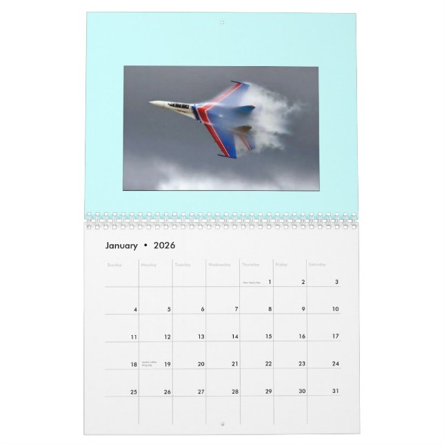 AIRPLANE Custom Printed Calendar (Jan 2026)