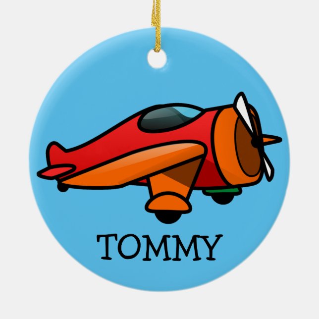 Airplane Design Ceramic Ornament (Back)